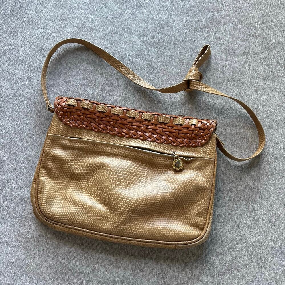 Walter Katten Made in Italy Woven Leather Crossbody Purse - Picture 6 of 8